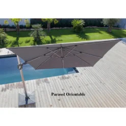 Parasol Déporté NH20 3x3 M En Aluminium Orientable, Inclinable Et Rotatif - Taupe 8 Parasol Déporté NH20 3x3 M En Aluminium Orientable, Inclinable Et Rotatif - Taupe -Verger Magique Soldes Boutique parasol deporte nh 3x3 m orientable et inclinable proloisirs 3