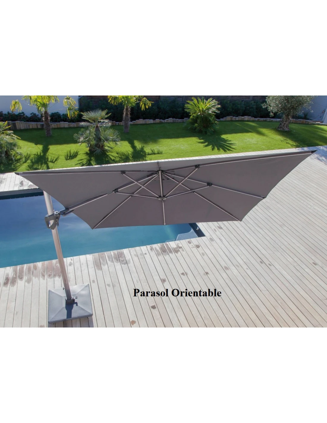 Parasol Déporté NH20 3x3 M En Aluminium Orientable, Inclinable Et Rotatif - Taupe 4 Parasol Déporté NH20 3x3 M En Aluminium Orientable, Inclinable Et Rotatif - Taupe – Image 4