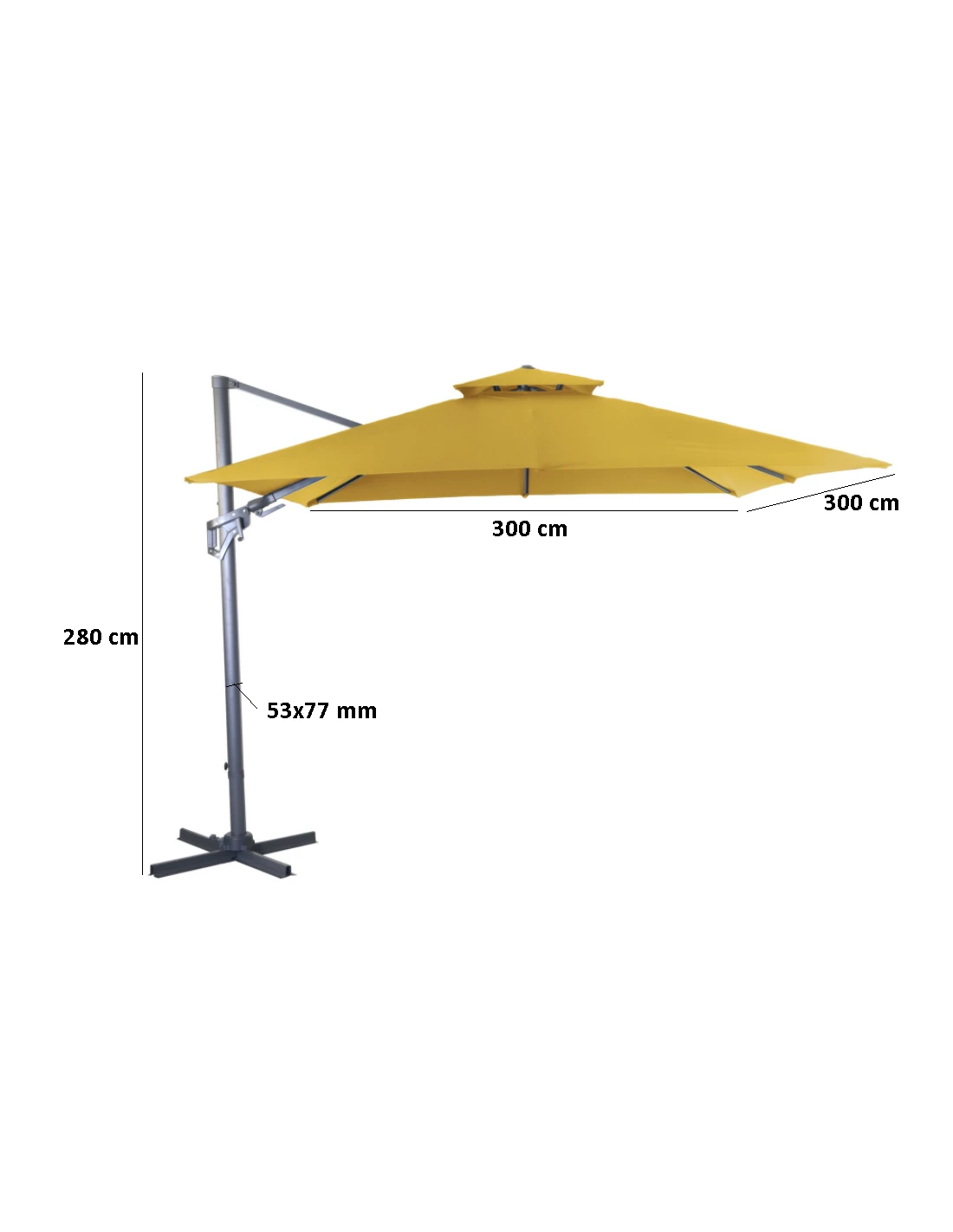 Parasol Déporté NH BIO 3x3 M - Orientable Et Inclinable - Taupe 4 Parasol Déporté NH BIO 3x3 M - Orientable Et Inclinable - Taupe – Image 4