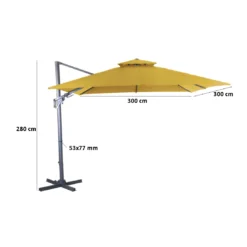 Parasol Déporté NH BIO 3x3 M - Orientable Et Inclinable - Curry -Verger Magique Soldes Boutique parasol deporte nh bio 3x3 m orientable et inclinable proloisirs 7