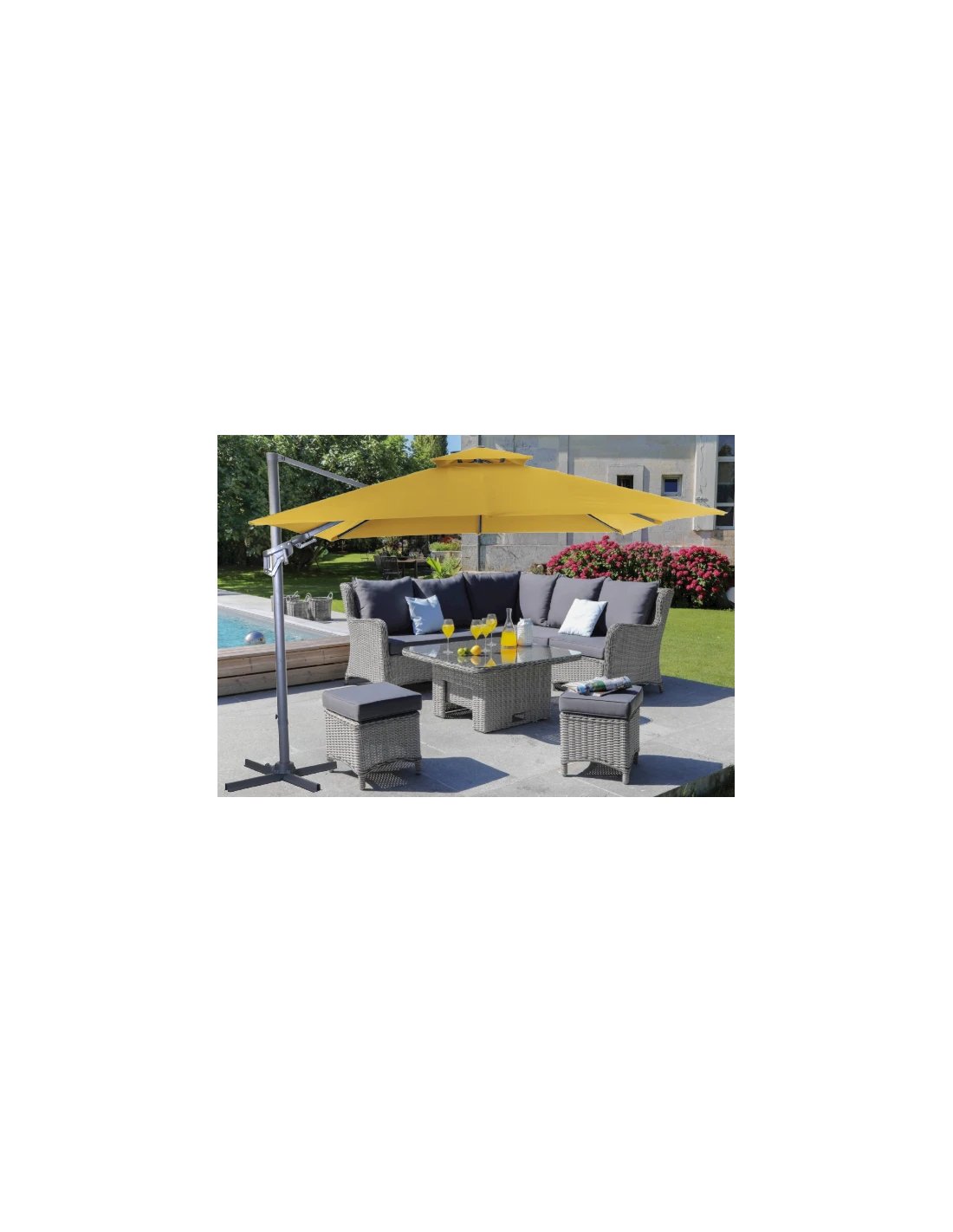 Parasol Déporté NH BIO 3x3 M - Orientable Et Inclinable - Ecru 3 Parasol Déporté NH BIO 3x3 M - Orientable Et Inclinable - Ecru – Image 3