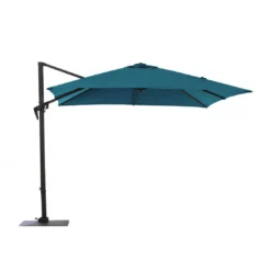 Parasol Déporté Roma 2,5 X 2,5 M - Aluminium Inclinable Et Rotatif - Bleu