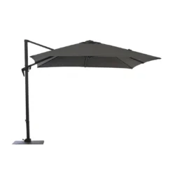 Parasol Déporté Roma 3 X 3 M - Aluminium Et Polyester - Inclinable Et Orientable - Grey / Gris