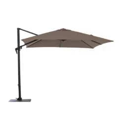 Parasol Déporté Roma 3 X 3 M - Aluminium Et Polyester - Inclinable Et Orientable - Grey / Taupe