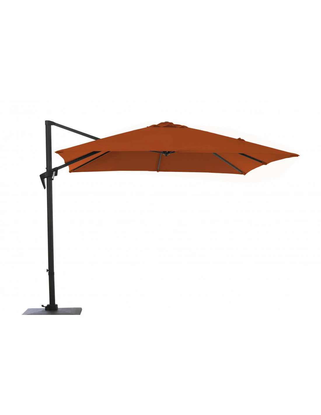 Parasol Déporté Roma 3 X 3 M - Aluminium Et Polyester - Inclinable Et Orientable - Grey / Paprika 1 Parasol Déporté Roma 3 X 3 M - Aluminium Et Polyester - Inclinable Et Orientable - Grey / Paprika