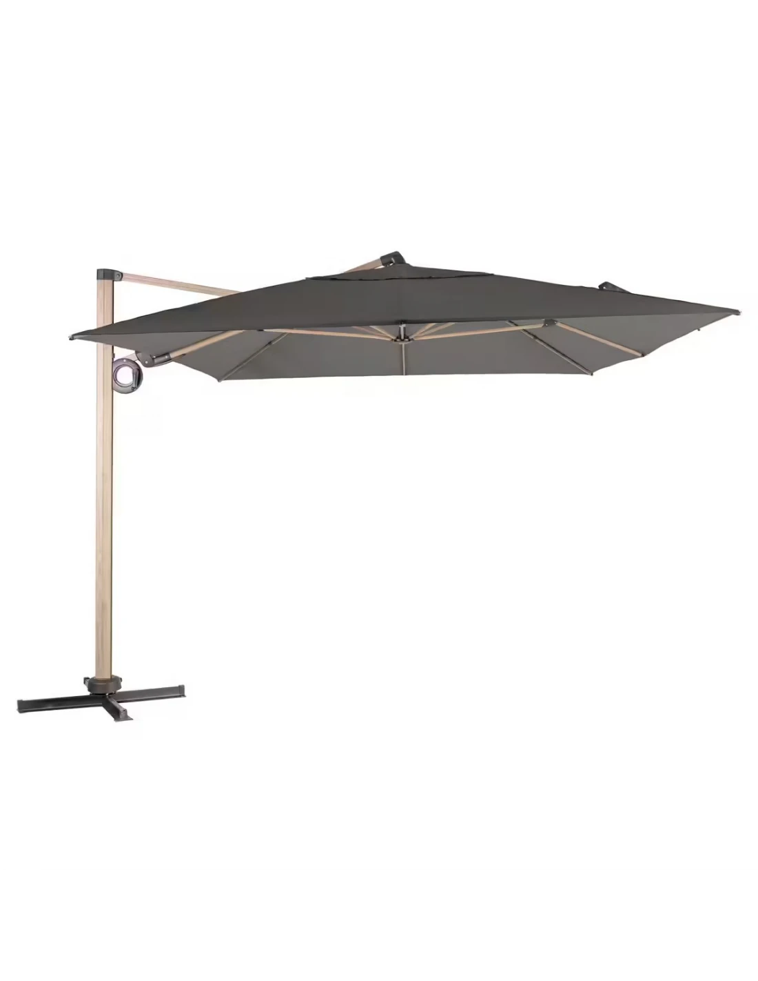 Parasol Déporté Soly 3 X 4 M Charbon - Mât Et Baleines Imprimés Effet Bois 2 Parasol Déporté Soly 3 X 4 M Charbon - Mât Et Baleines Imprimés Effet Bois – Image 2