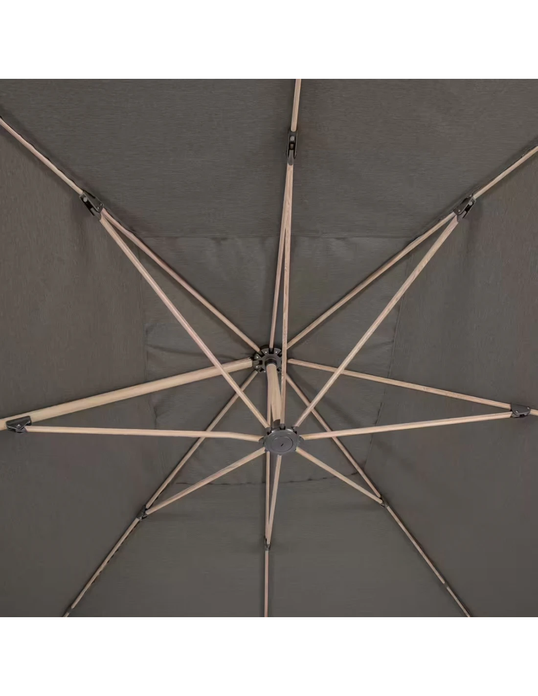 Parasol Déporté Soly 3 X 4 M Charbon - Mât Et Baleines Imprimés Effet Bois 6 Parasol Déporté Soly 3 X 4 M Charbon - Mât Et Baleines Imprimés Effet Bois – Image 6