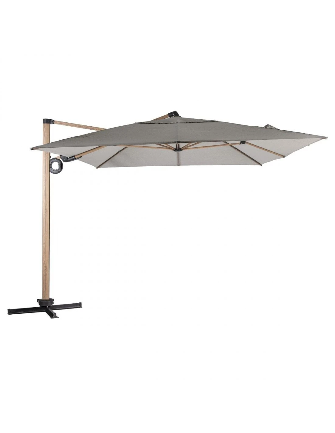 Parasol Déporté Soly 3 X 4 M Noisette - Mât Et Baleines Imprimés Effet Bois 2 Parasol Déporté Soly 3 X 4 M Noisette - Mât Et Baleines Imprimés Effet Bois – Image 2