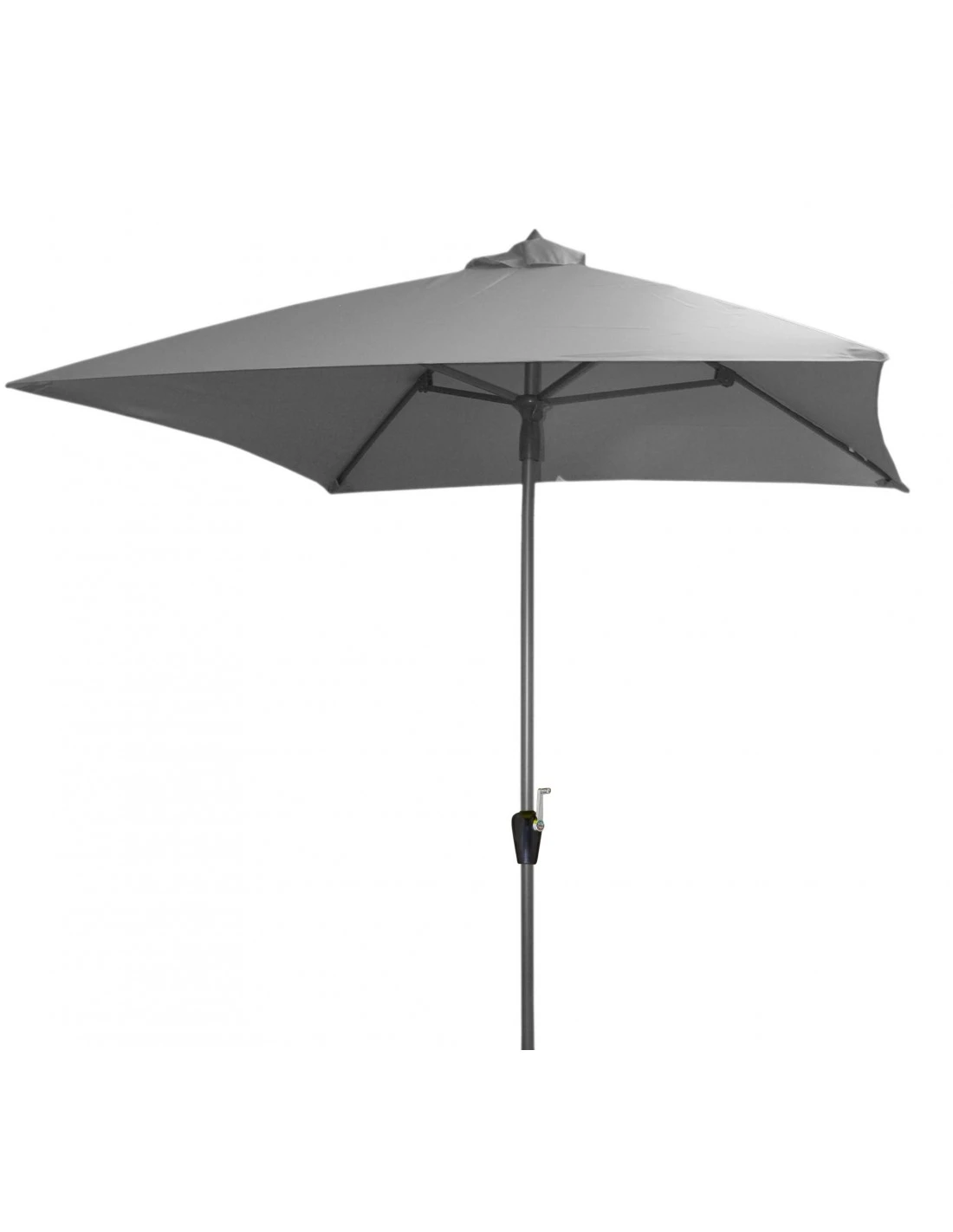 Parasol Droit 2.5 X 2.5 M En Aluminium à Manivelle - Gris 2 Parasol Droit 2.5 X 2.5 M En Aluminium à Manivelle - Gris – Image 2