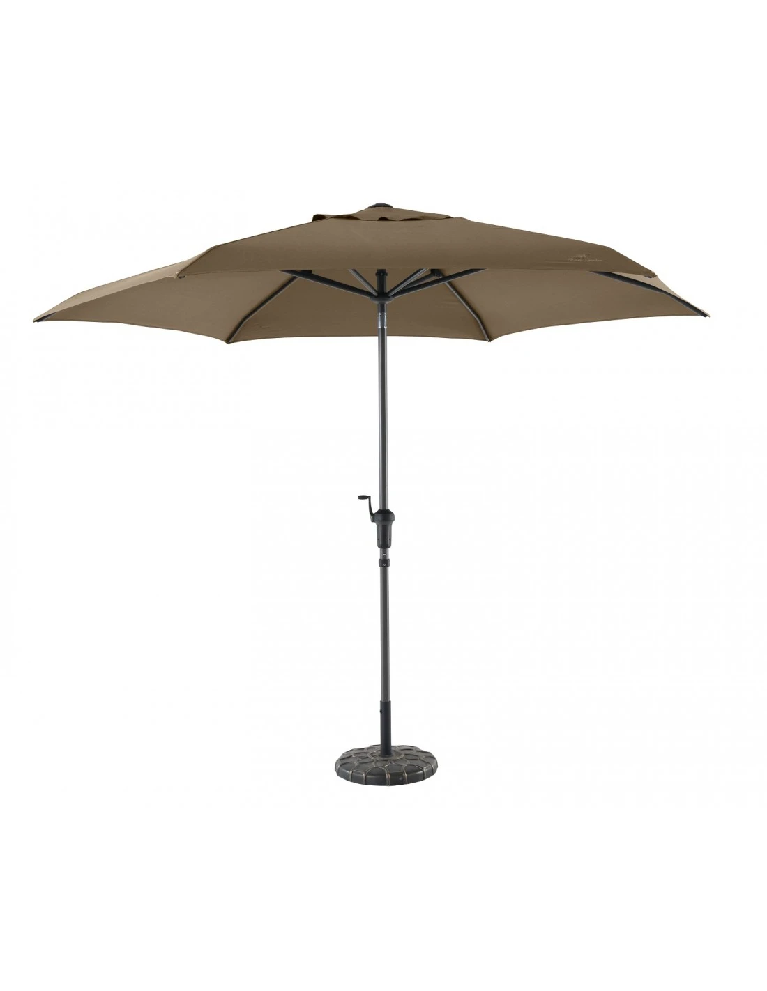 Parasol Droit à Manivelle Rond Ø 3m - Taupe 1 Parasol Droit à Manivelle Rond Ø 3m - Taupe