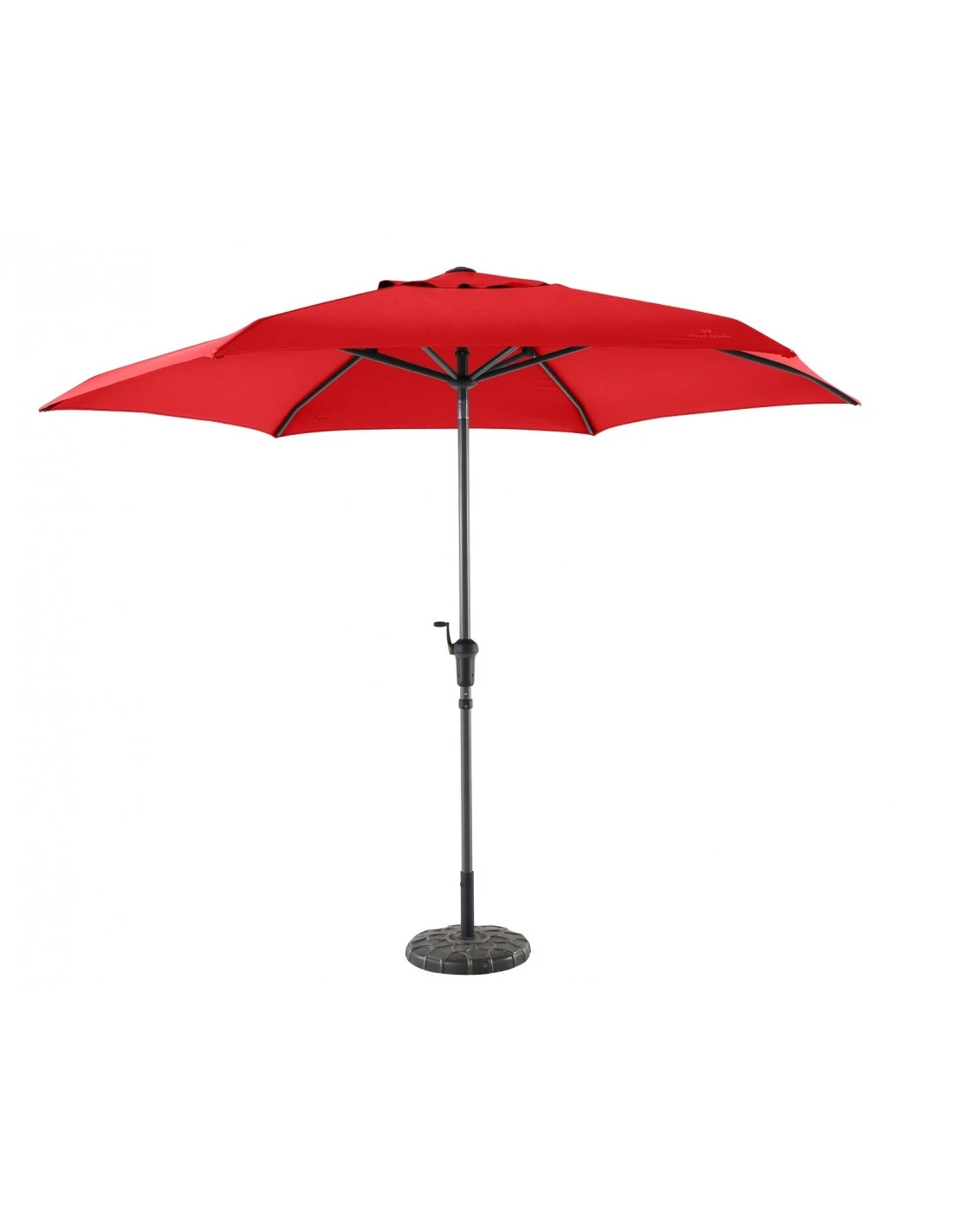 Parasol Droit à Manivelle Rond Ø 3m - Rouge 1 Parasol Droit à Manivelle Rond Ø 3m - Rouge