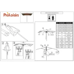 Parasol Droit Bois 3x4m Ouverture à Poulie - 3 Coloris - Gris 5 Parasol Droit Bois 3x4m Ouverture à Poulie - 3 Coloris - Gris -Verger Magique Soldes Boutique parasol droit bois 3x4m ouverture a poulie proloisirs 3