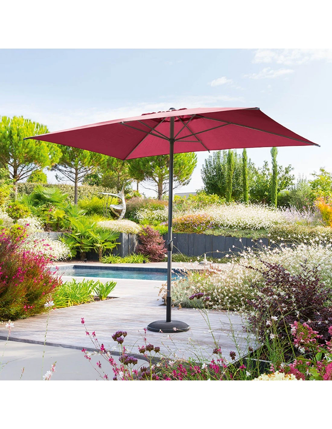 Parasol Droit Loompa Rectangulaire 2 X 3 M à Manivelle - Taupe 2 Parasol Droit Loompa Rectangulaire 2 X 3 M à Manivelle - Taupe – Image 2