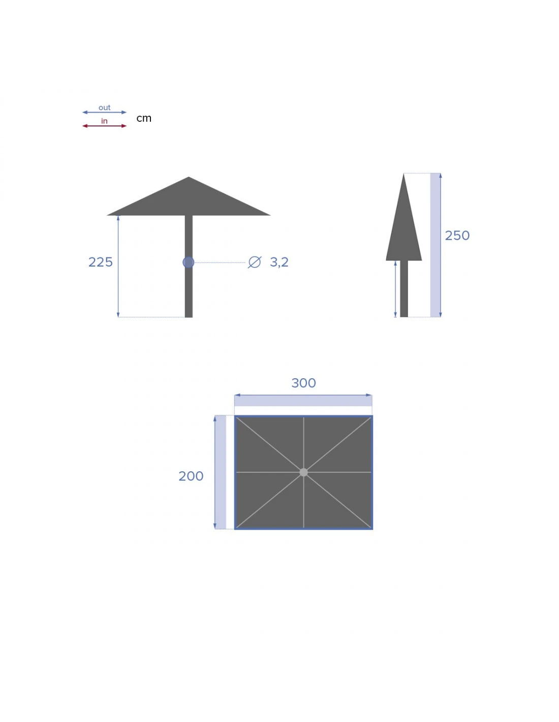 Parasol Droit Loompa Rectangulaire 2 X 3 M à Manivelle - Bleu Canard 7 Parasol Droit Loompa Rectangulaire 2 X 3 M à Manivelle - Bleu Canard – Image 7