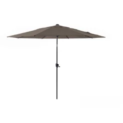 Parasol Droit ø 350 Cm En Aluminium Grey à Manivelle - Taupe