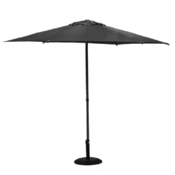 Parasol Droit Rond Soya Ø2.7m - Acier Et Polyester - Ardoise