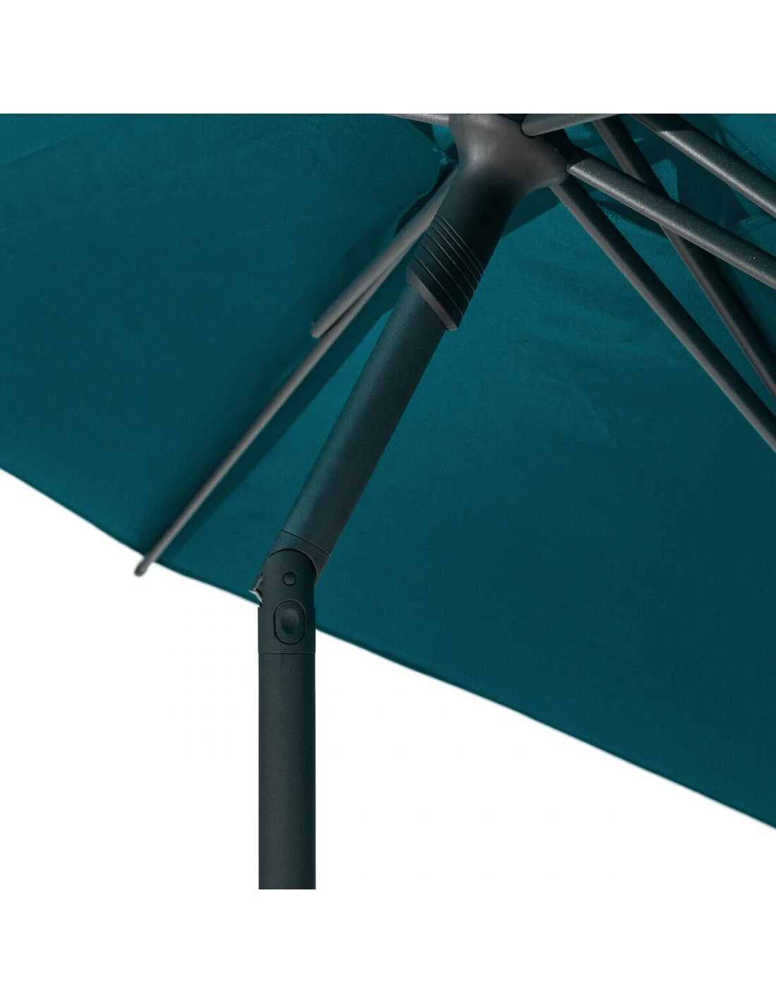 Parasol Droit Rond Soya Ø2.7m - Acier Et Polyester - Bleu Canard 4 Parasol Droit Rond Soya Ø2.7m - Acier Et Polyester - Bleu Canard – Image 4