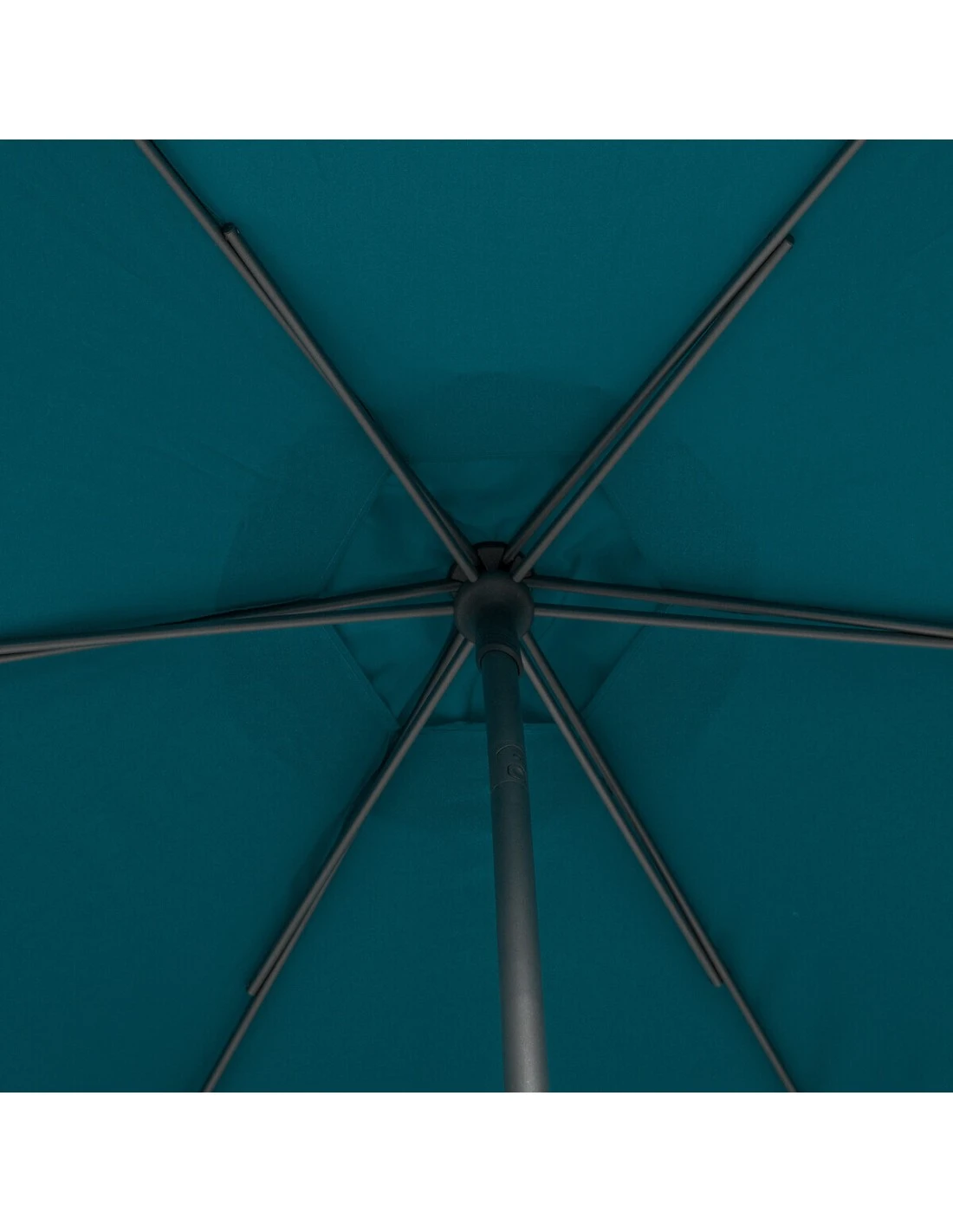 Parasol Droit Rond Soya Ø2.7m - Acier Et Polyester - Bleu Canard 6 Parasol Droit Rond Soya Ø2.7m - Acier Et Polyester - Bleu Canard – Image 6