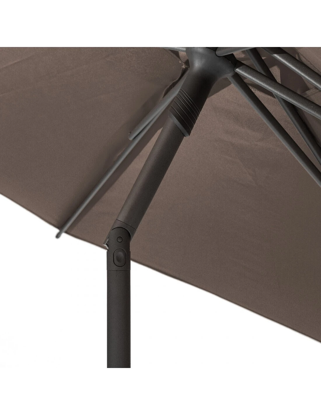 Parasol Droit Rond Soya Ø2.7m - Acier Et Polyester - Taupe 2 Parasol Droit Rond Soya Ø2.7m - Acier Et Polyester - Taupe – Image 2