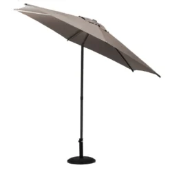 Parasol Droit Rond Soya Ø2.7m - Acier Et Polyester - Taupe