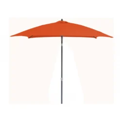 Parasol En Aluminium Droit 2.5x5.5 Inclinable à Manivelle - Curry