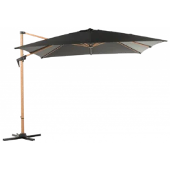 Parasol En Aluminium Roma HEAT 3x3 Gris OAK Inclinable à Manivelle