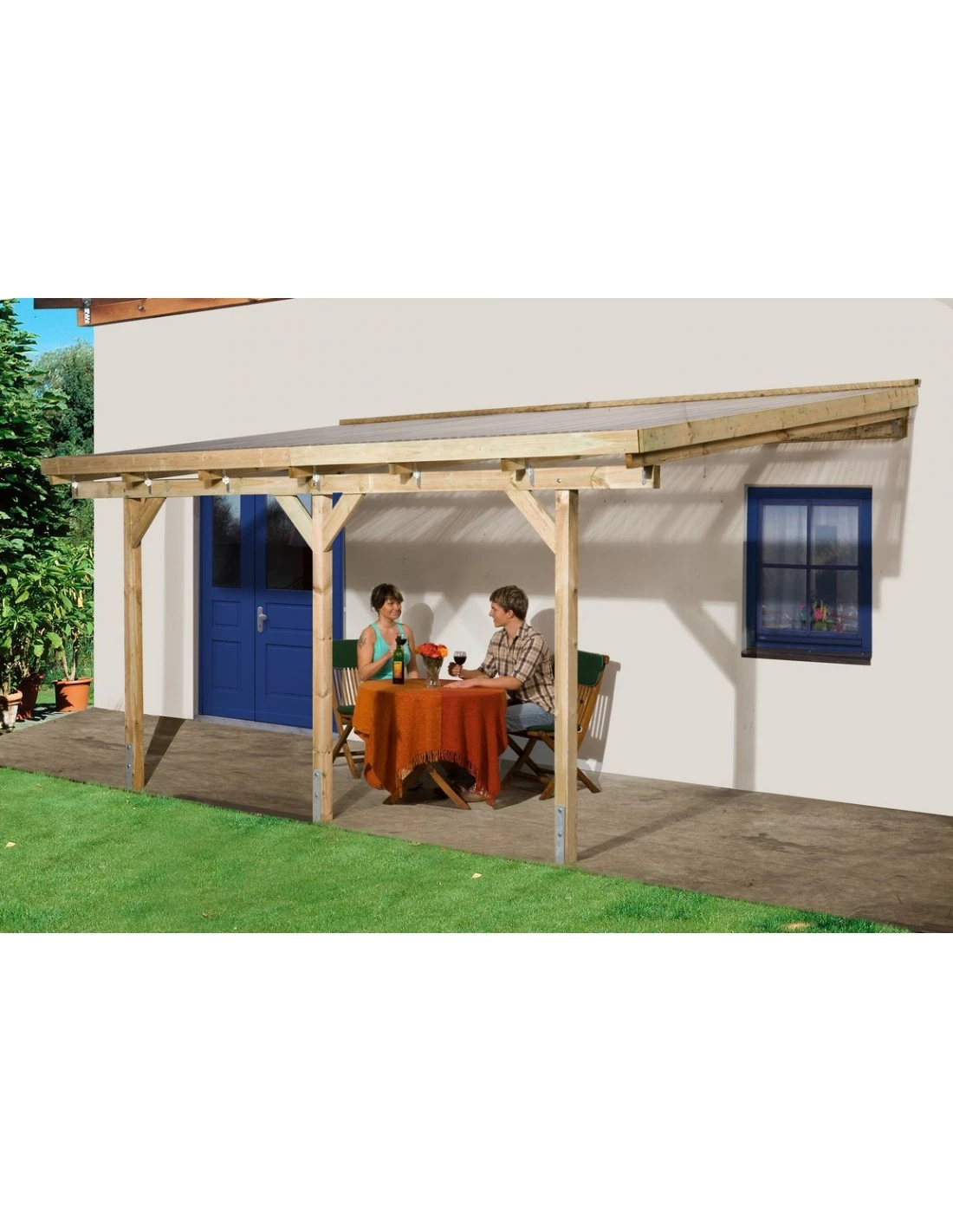 Pergola WEKA 671 Adossée De 10.9 M² Traitée Autoclave 1 Pergola WEKA 671 Adossée De 10.9 M² Traitée Autoclave