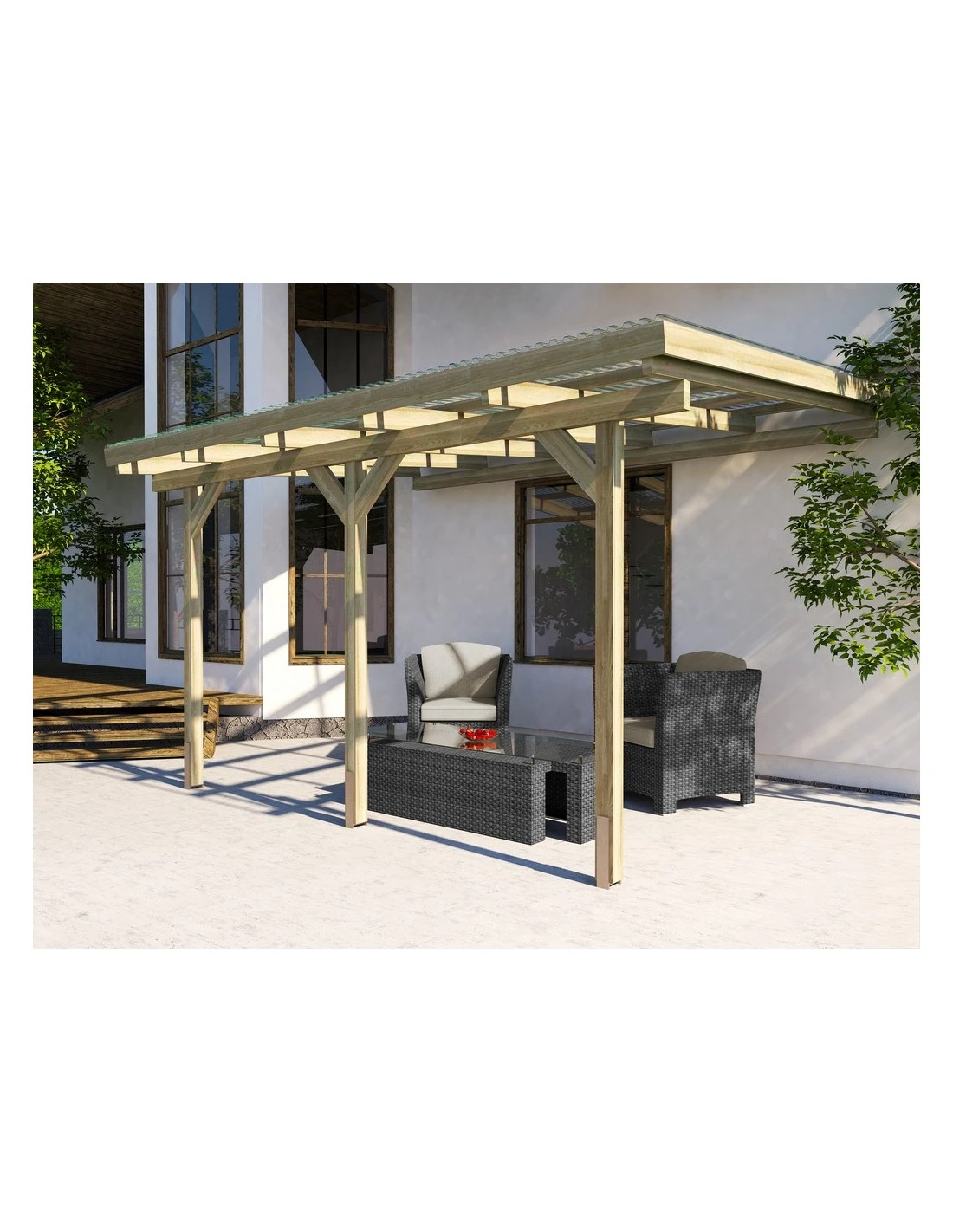 Pergola WEKA 671 Adossée De 13 M² Traitée Autoclave 1 Pergola WEKA 671 Adossée De 13 M² Traitée Autoclave