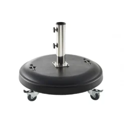 Pied De Parasol Béton 50 Kg Noir - Acier Inoxydable Et Béton