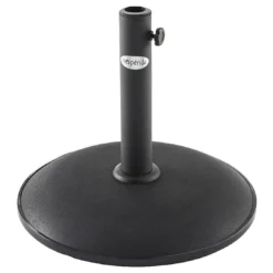 Pied De Parasol Béton Rond 15 Kg - D.45 X H.37,5 Cm - Noir