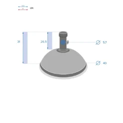 Pied De Parasol Dôme 25 Kg - Béton Et Acier Traité époxy - Noir 5 Pied De Parasol Dôme 25 Kg - Béton Et Acier Traité époxy - Noir -Verger Magique Soldes Boutique pied de parasol dome 25 kg beton et acier traite epoxy noir 2