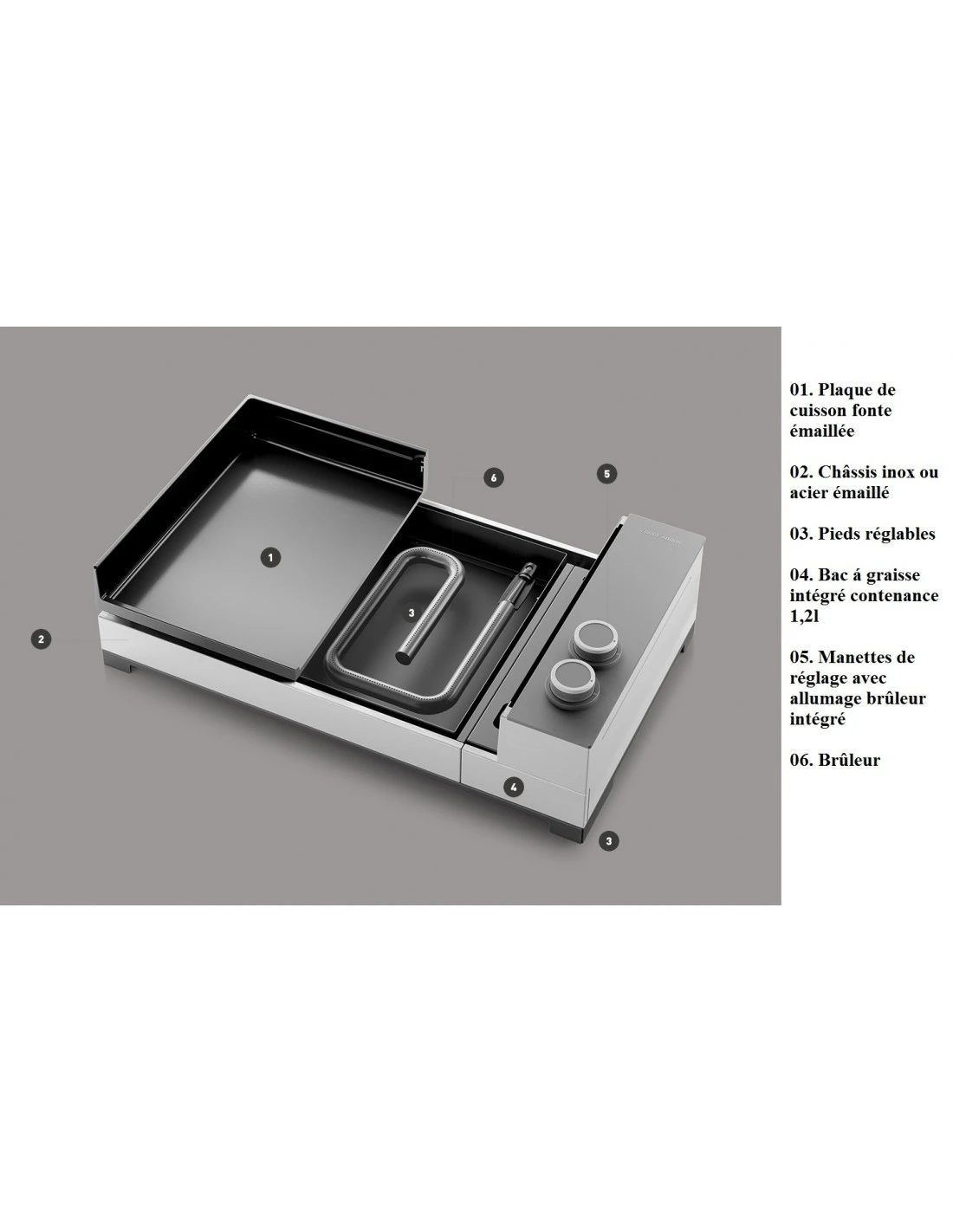 Plancha Premium G75 A NG Acier Noir Et Gris 5 Plancha Premium G75 A NG Acier Noir Et Gris – Image 5