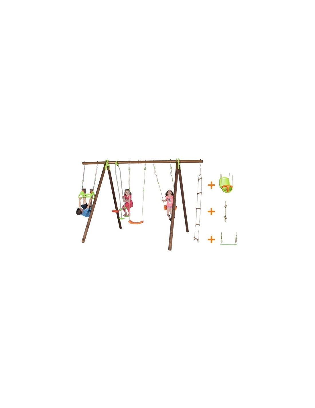 Portique BAYANO Bois Et Métal 2.3 M Avec Balançoires - Enfants 3/12 Ans 2 Portique BAYANO Bois Et Métal 2.3 M Avec Balançoires - Enfants 3/12 Ans – Image 2