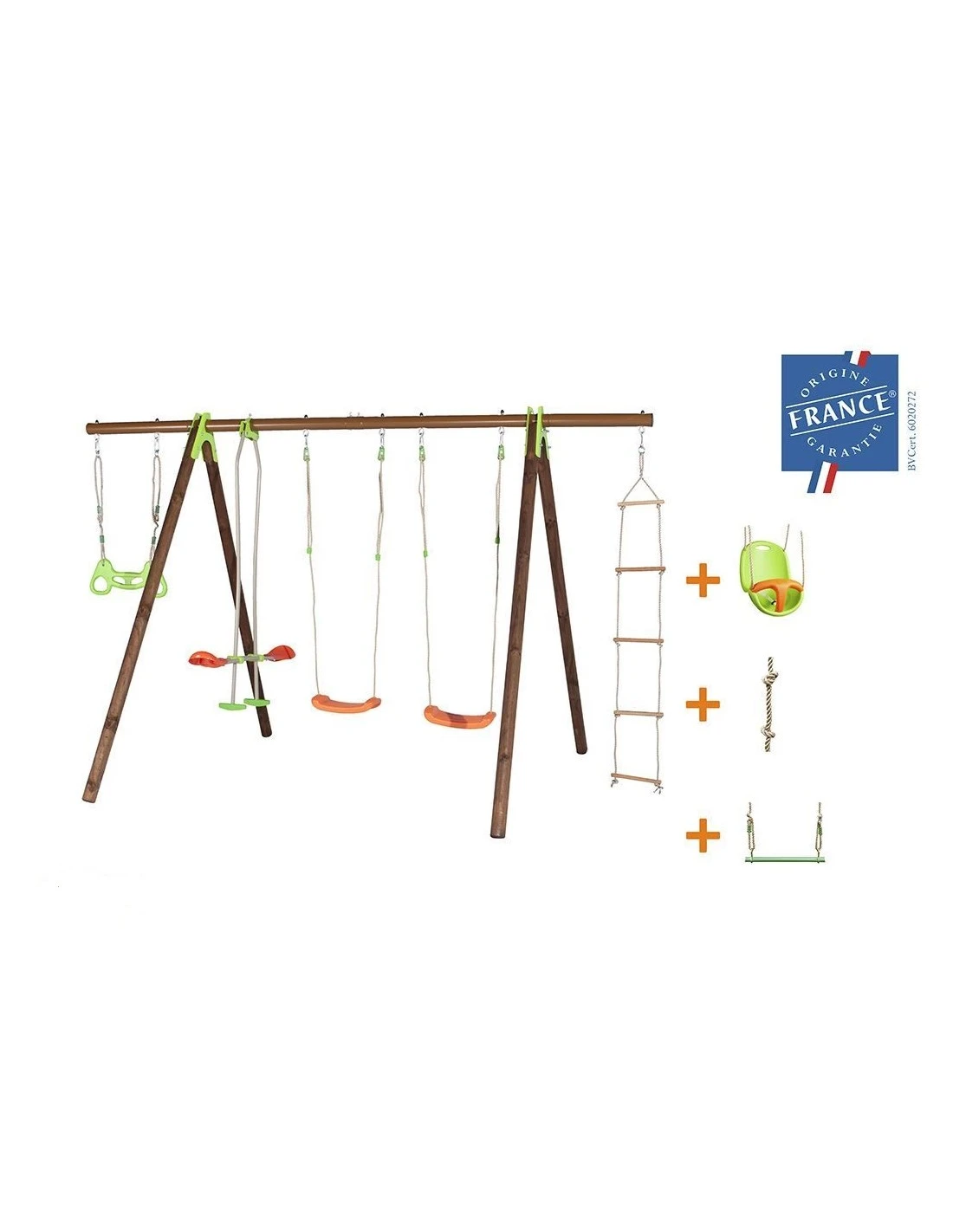Portique BAYANO Bois Et Métal 2.3 M Avec Balançoires - Enfants 3/12 Ans 1 Portique BAYANO Bois Et Métal 2.3 M Avec Balançoires - Enfants 3/12 Ans