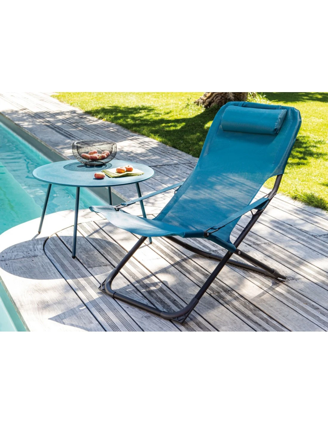 Relax De Jardin Pliant Easy - Graphite / Bleu 2 Relax De Jardin Pliant Easy - Graphite / Bleu – Image 2