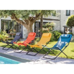 Relax De Jardin Pliant Easy - Graphite / Bleu 7 Relax De Jardin Pliant Easy - Graphite / Bleu -Verger Magique Soldes Boutique relax de jardin pliant easy toile au choix 15