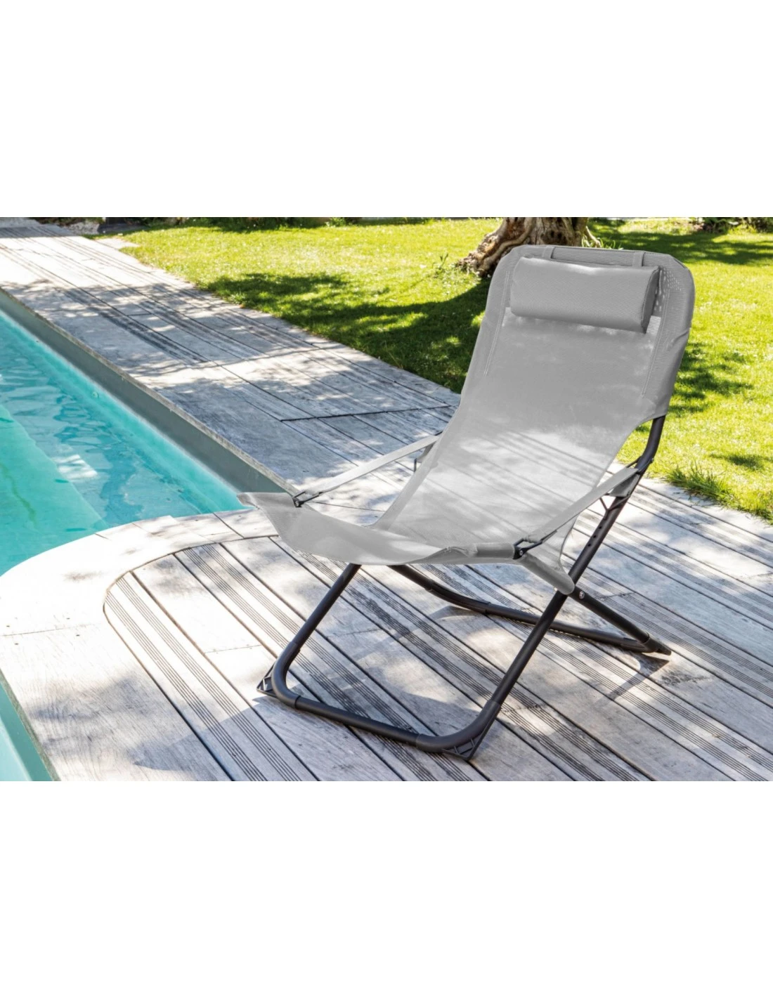 Relax De Jardin Pliant Easy - Graphite / Perle 2 Relax De Jardin Pliant Easy - Graphite / Perle – Image 2