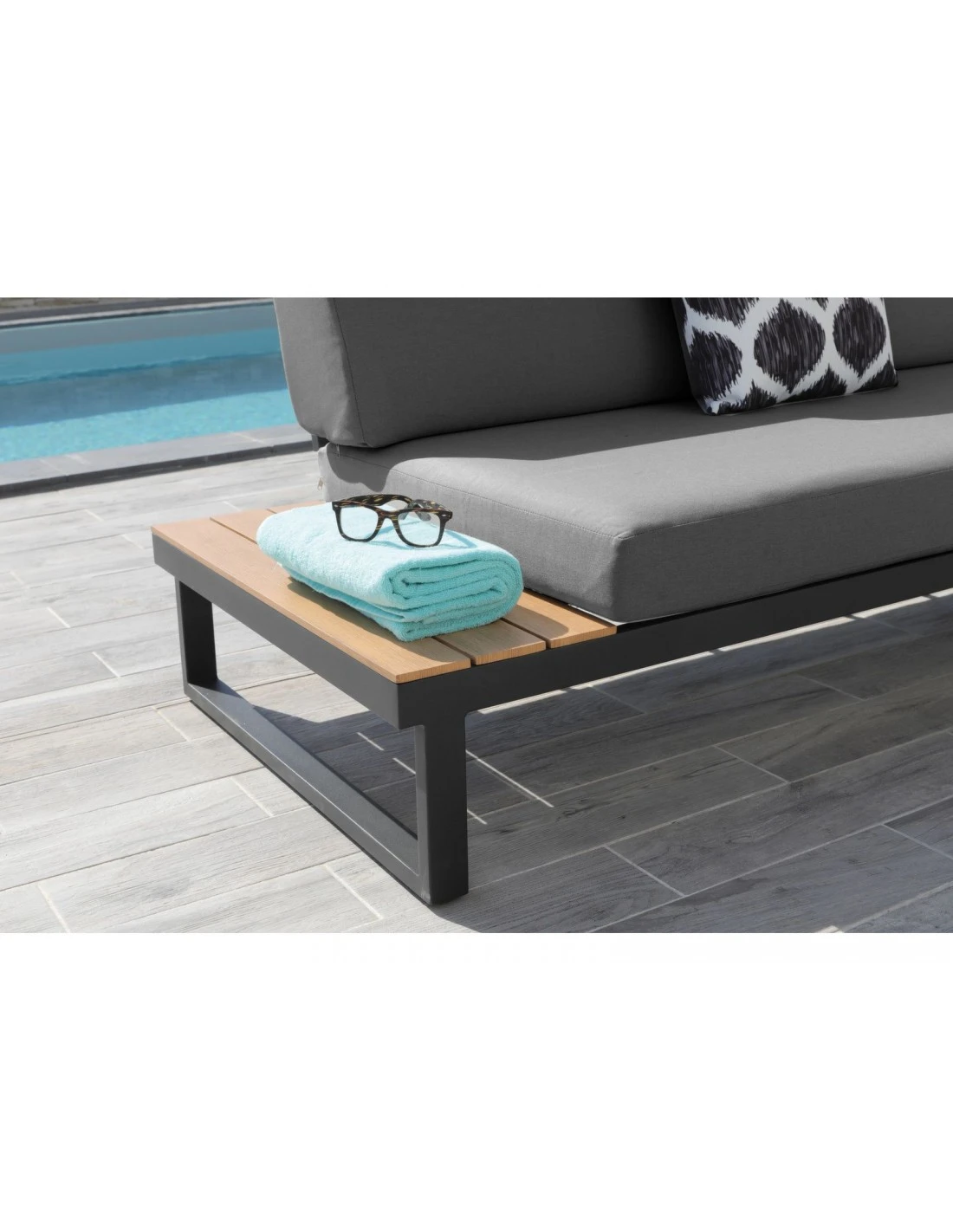 Salon D'angle Staten Avec Tablettes - Graphite / Oak 5 Salon D'angle Staten Avec Tablettes - Graphite / Oak – Image 5