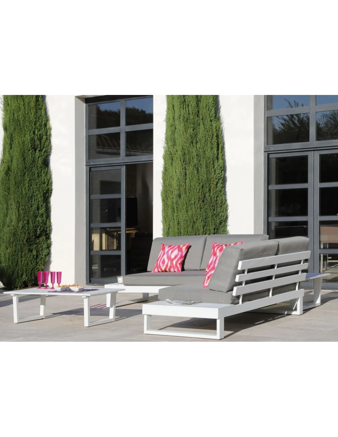 Salon D'angle Staten Avec Tablettes - Blanc 5 Salon D'angle Staten Avec Tablettes - Blanc – Image 5