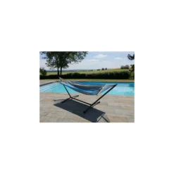 Set Hamac Metalik - Hamac Avec Support - Jobek - Turquoise Anthracite XL 140X300 7 Set Hamac Metalik - Hamac Avec Support - Jobek - Turquoise Anthracite XL 140X300 -Verger Magique Soldes Boutique set hamac metalik hamac avec support toile au choix jobek 15