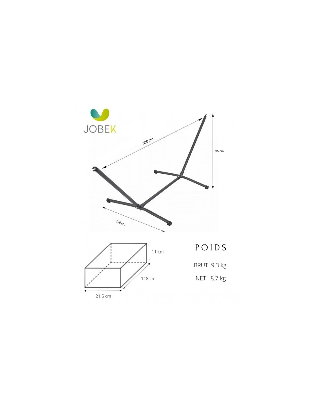 Set Hamac Metalik - Hamac Avec Support - Jobek - Multicolore 3 Set Hamac Metalik - Hamac Avec Support - Jobek - Multicolore – Image 3