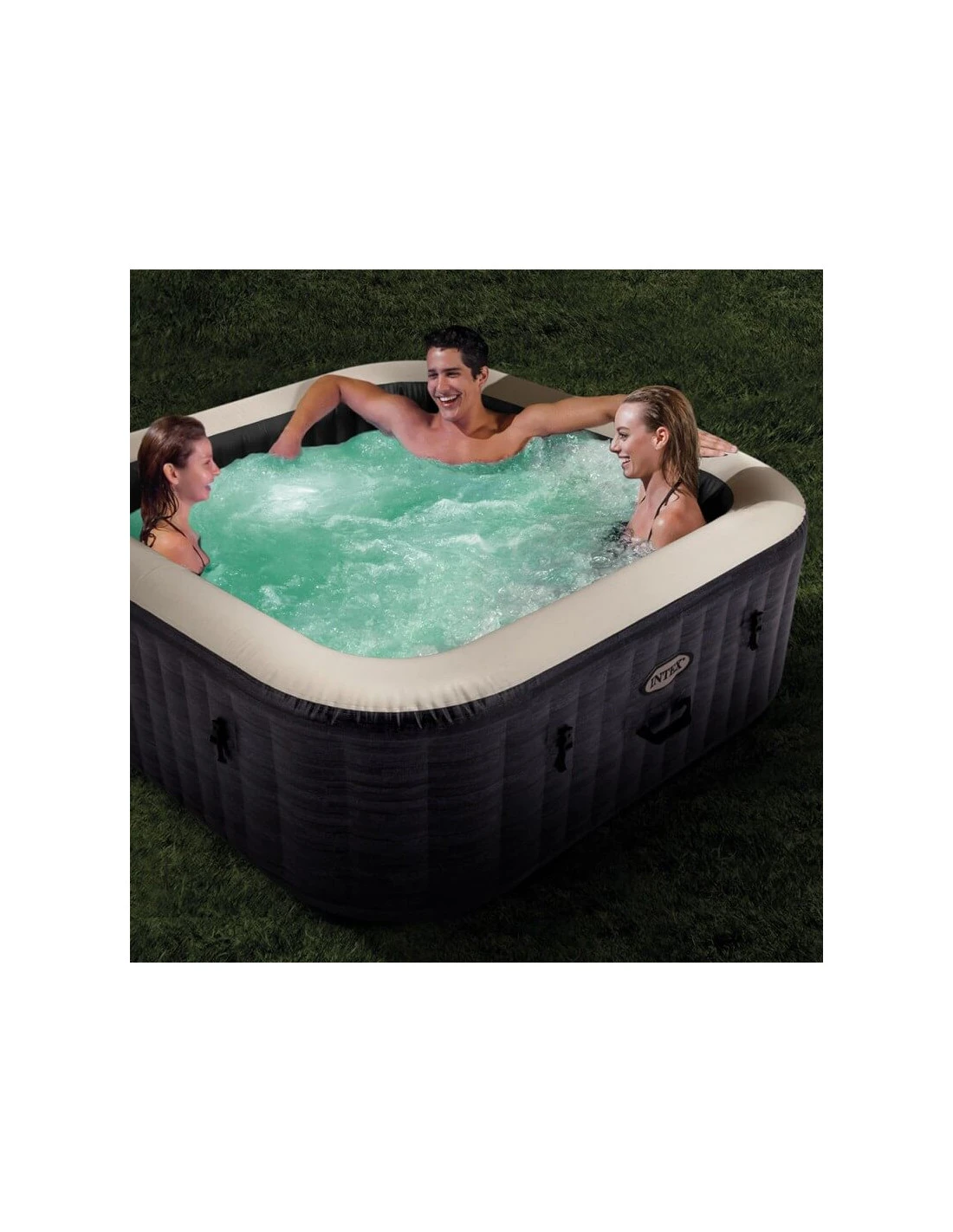Spa Gonflable Carré Bulles Ardoise Pour 4 Personnes 7 Spa Gonflable Carré Bulles Ardoise Pour 4 Personnes – Image 7