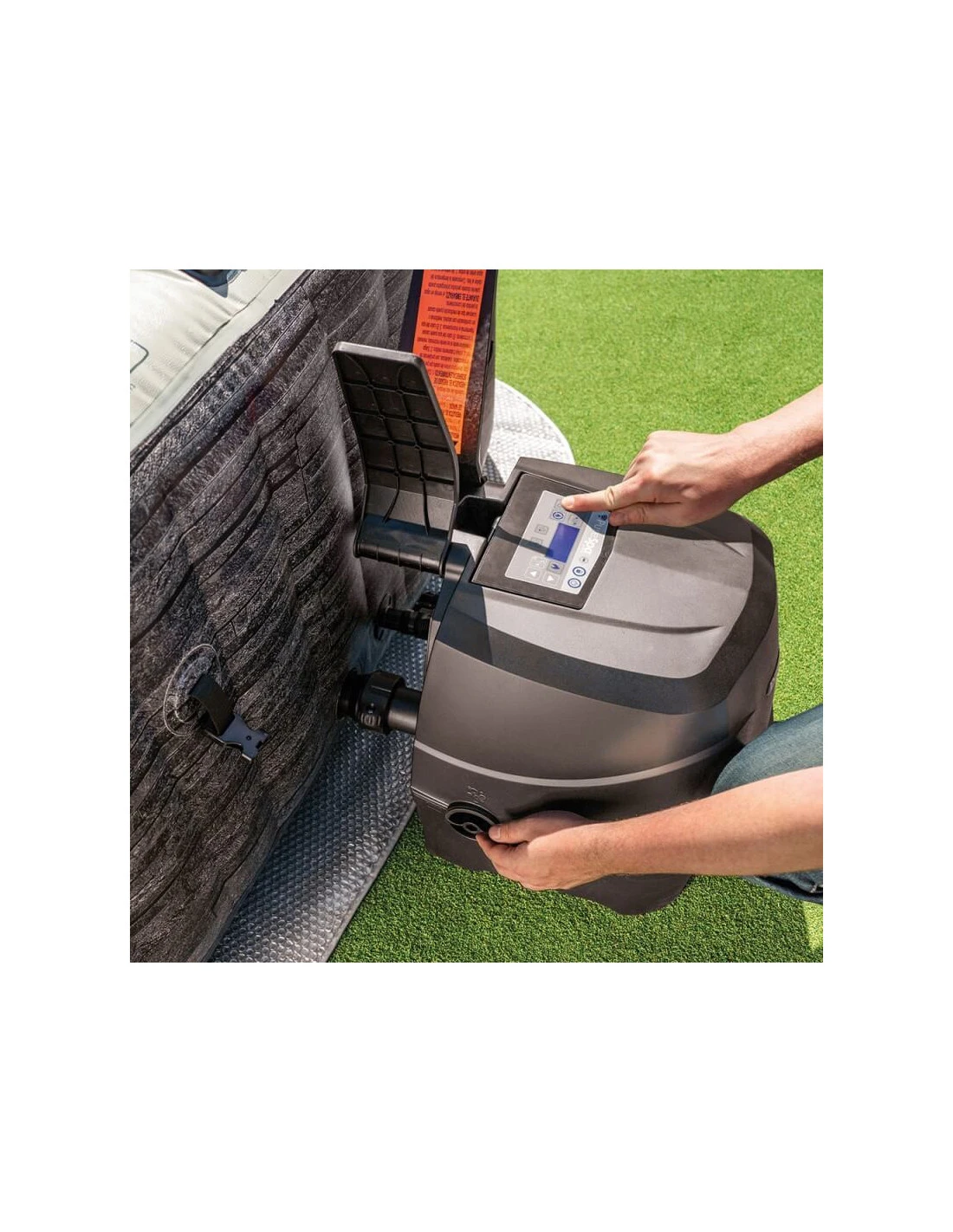 Spa Gonflable Carré Bulles Ardoise Pour 4 Personnes 9 Spa Gonflable Carré Bulles Ardoise Pour 4 Personnes – Image 9