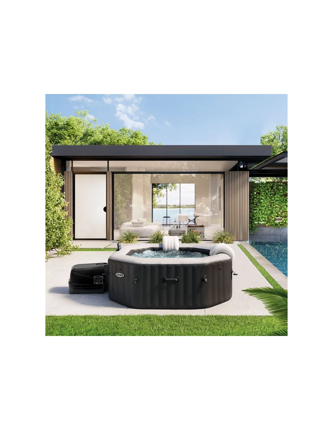 Spa Gonflable Octogonal 4 Places Bulles Et Jets - 2,01 X 0,71 M 2 Spa Gonflable Octogonal 4 Places Bulles Et Jets - 2,01 X 0,71 M – Image 2