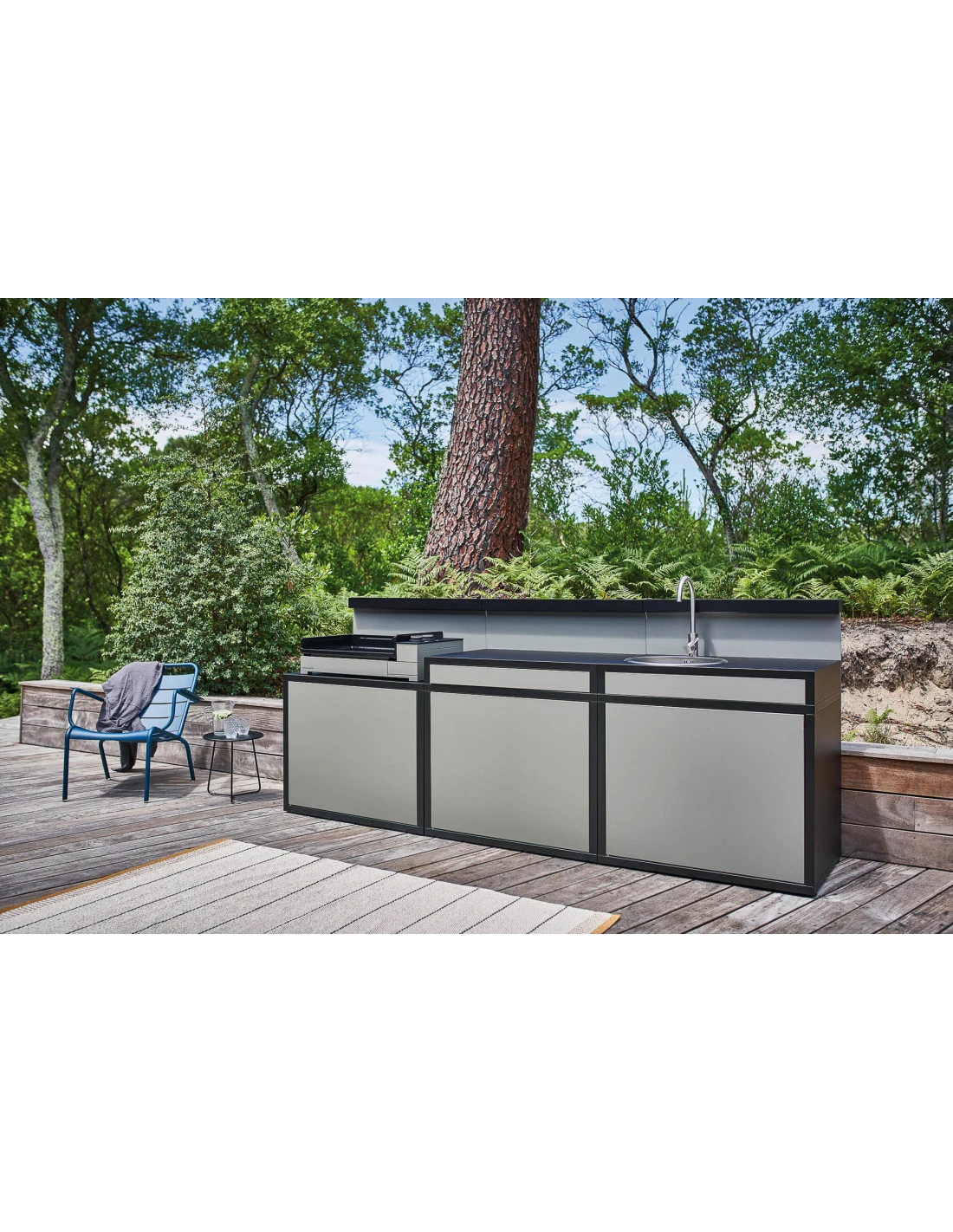 Support évier SEAF NG En Acier Noir Et Gris Clair - Forge Adour 3 Support évier SEAF NG En Acier Noir Et Gris Clair - Forge Adour – Image 3