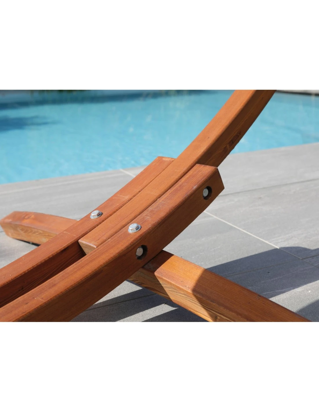 Support Hamac En Bois De Mélèze Avec Toile Lin Coton 3 Support Hamac En Bois De Mélèze Avec Toile Lin Coton – Image 3