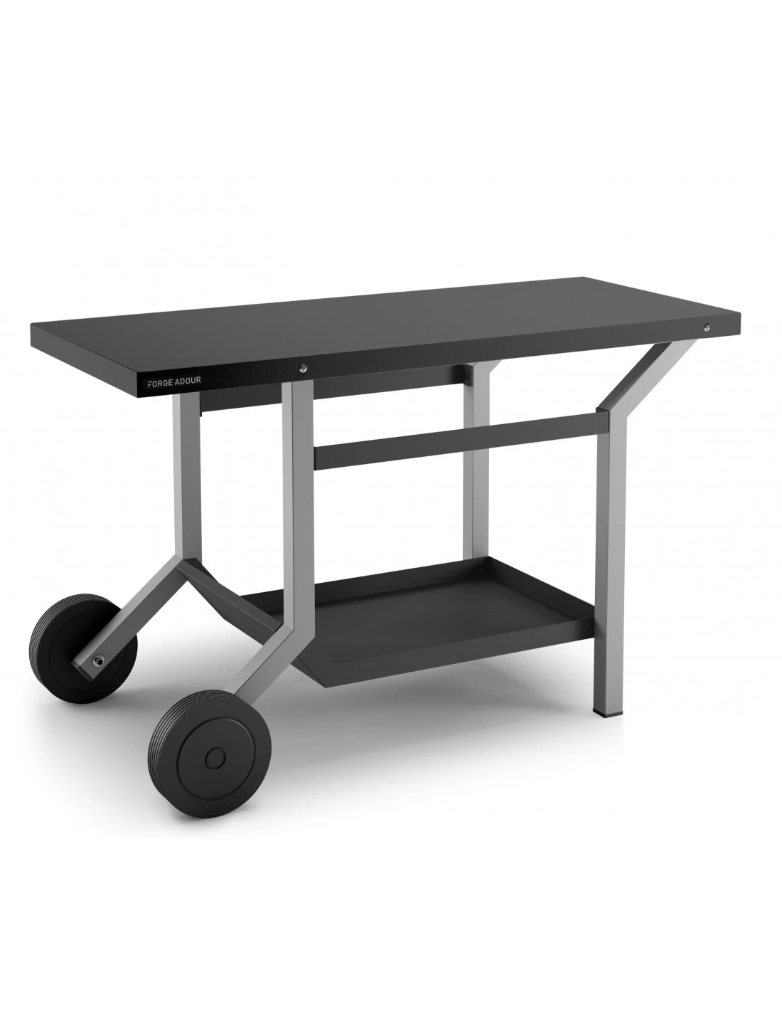 Table Roulante Acier Pour Toute Plancha - TRA - Forge Adour - Acier Noir Et Gris Clair 1 Table Roulante Acier Pour Toute Plancha - TRA - Forge Adour - Acier Noir Et Gris Clair