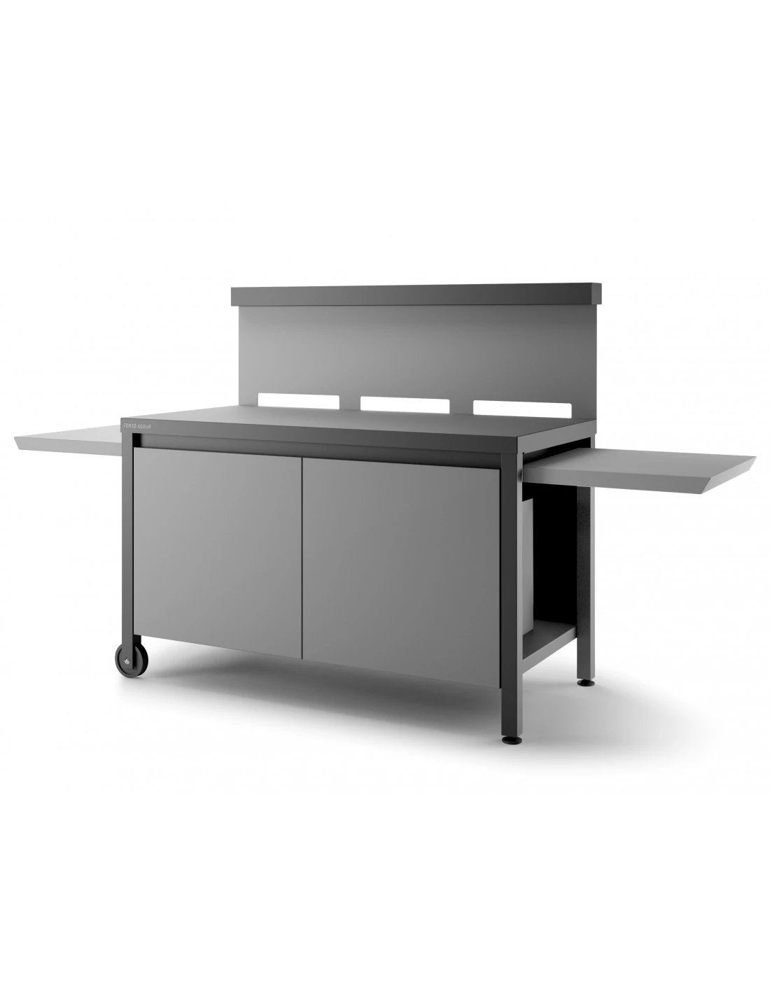 Table Roulante Crédence Acier Fermée Noir Et Gris Clair TRCAF NG - Forge Adour 1 Table Roulante Crédence Acier Fermée Noir Et Gris Clair TRCAF NG - Forge Adour