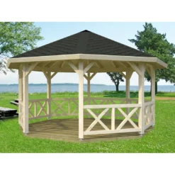 Tonnelle De Jardin Betty 18 M² En Bois Massif Lamellé-collé