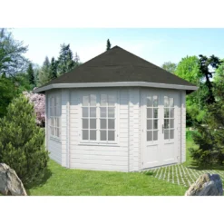 Verger Magique Soldes Boutique 10 Tonnelle De Jardin Hanna 14.1 M² Avec Plancher En Bois Massif 44 Mm